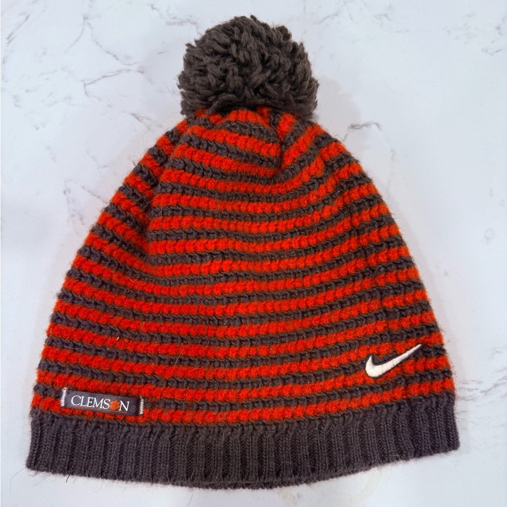 Nike Clemson Orange and Grey Knit Pom Beanie - Mens, Womens or Kids